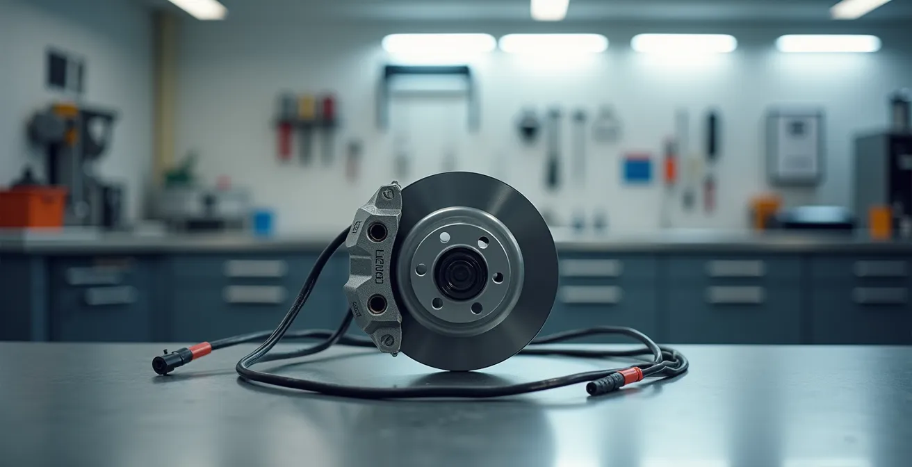 Système ABS en action montrant les composants électroniques et hydrauliques