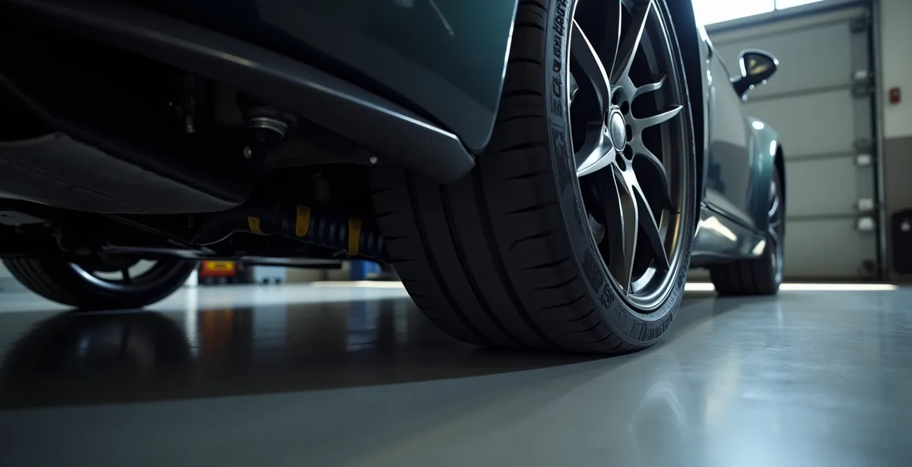 Vue d'ensemble minimaliste d'un système de refroidissement de freins installé sur une voiture de sport